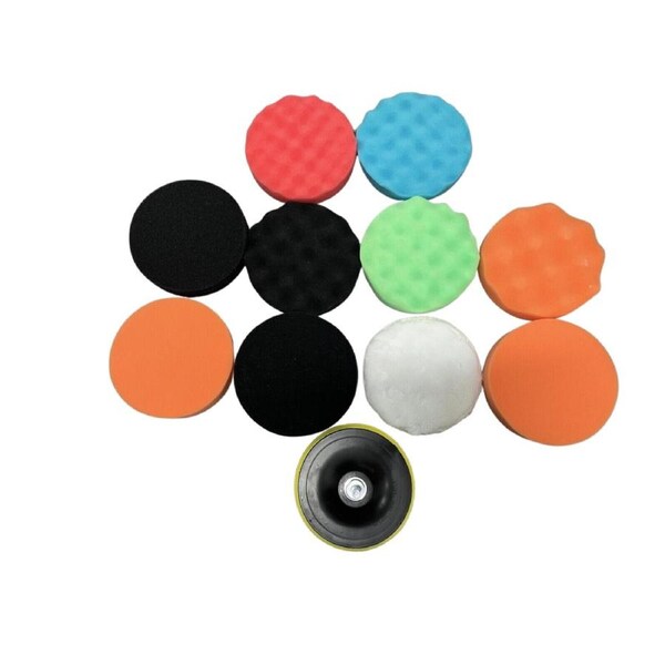 12x 125mm 5" Buffing Waxing Polishing Sponge Pads Set