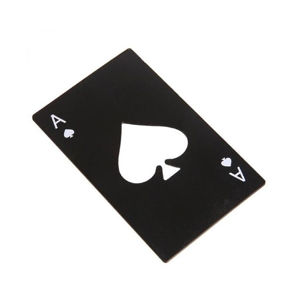 1 x Ace of Spades Credit Card Bottle Opener (Black)