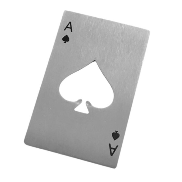 1 x Ace of Spades Credit Card Bottle Opener (Silver)