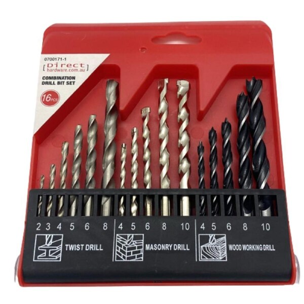 16 Piece Combination Heavy Duty Drill Set