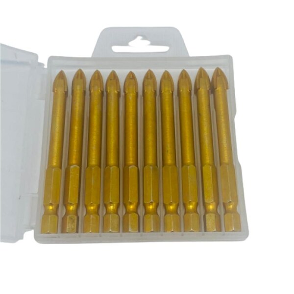 8mm Tile Drill Bits - 10 Pieces - Hex Shank
