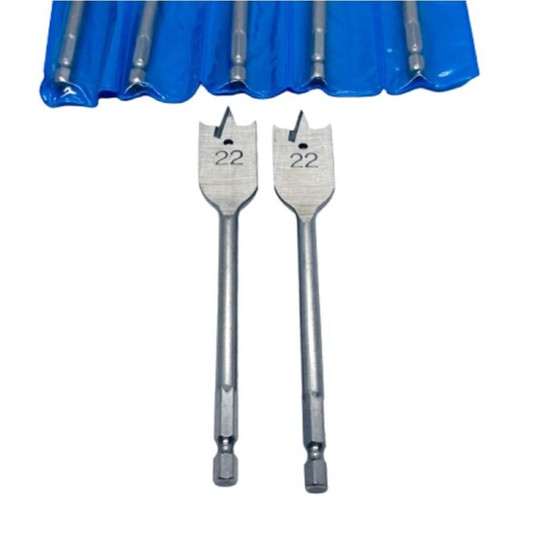 22mm x 150mm Long Timber Spade Drill Bit - 10 Pieces
