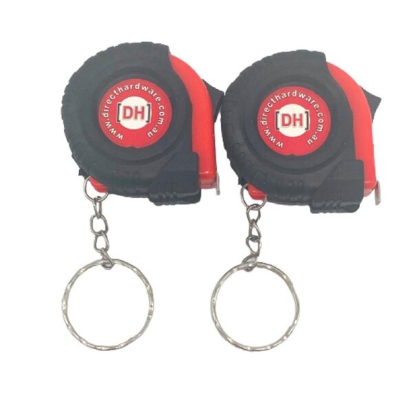 2 x Retractable Tape Measure Keyring 1 Meter