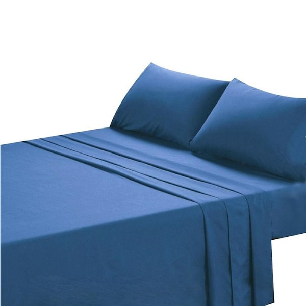 Ocean 4pcs Flat Fitted Sheet Set Pillowcase 5 Size -1000TC Single