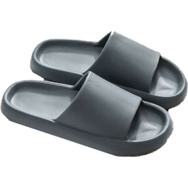 Ozoffer 40-41 DARK GREY PILLOW SLIDES Sandals Ultra-Soft Slippers Extra Soft Cloud