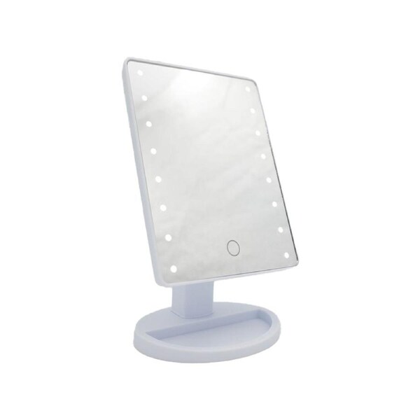 Loraine 16 LED Touch Sensor Adjustable Beauty/Vanity Mirror w/Tray 22x16cm White