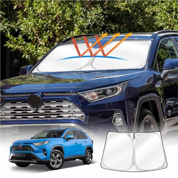 WindScreen Sun Shade for Toyota RAV4 2019-2025 Blocks UV Rays Foldable Custom Wind Screen Sun Visor Protector