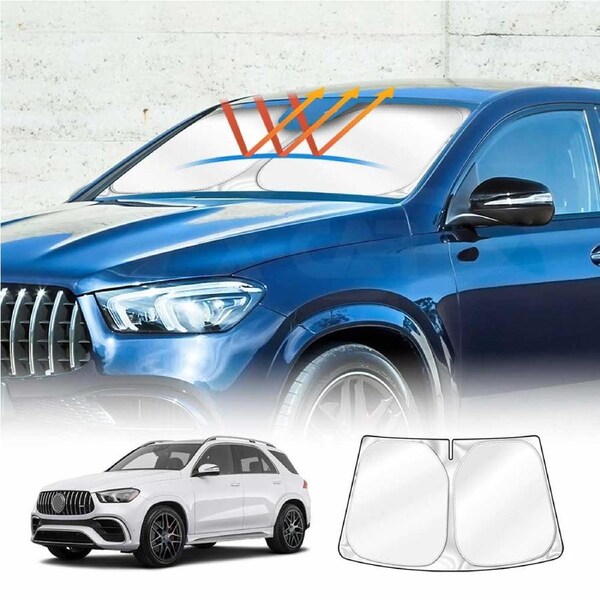 WindScreen Sun Shade for Mercedes-Benz GLE 2012-2018 Blocks UV Rays Foldable Custom Wind Screen Sun Visor Protector