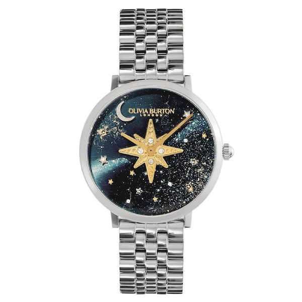 Olivia Burton Stainless Steel Blue Dial Women's Watch - 24000080