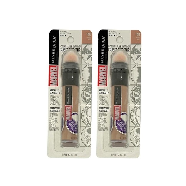 2 x Maybelline Marvel Instant Age Rewind Multi Use Concealer 6mL - 140 Honey