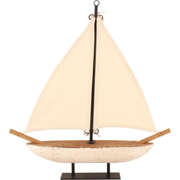 Maine & Crawford Henderix 47x43cm Wood Boat Model Standing Home Decor White