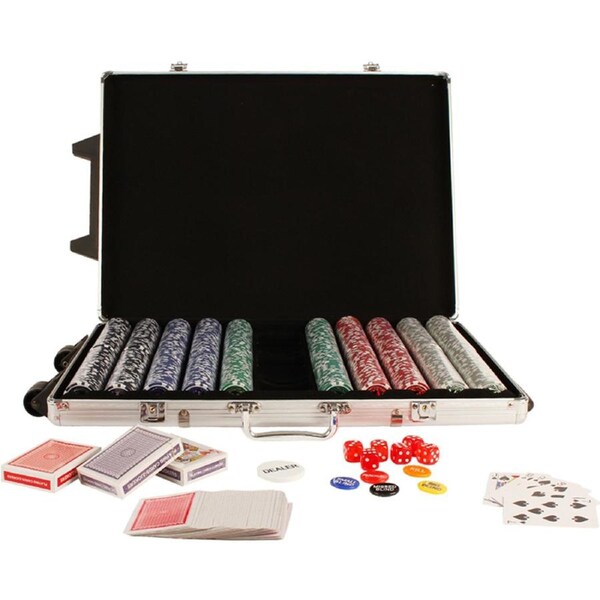 Toys For Fun 1000-Chip Poker Game Play Set Dice/Cards w/ Aluminium Carry Case