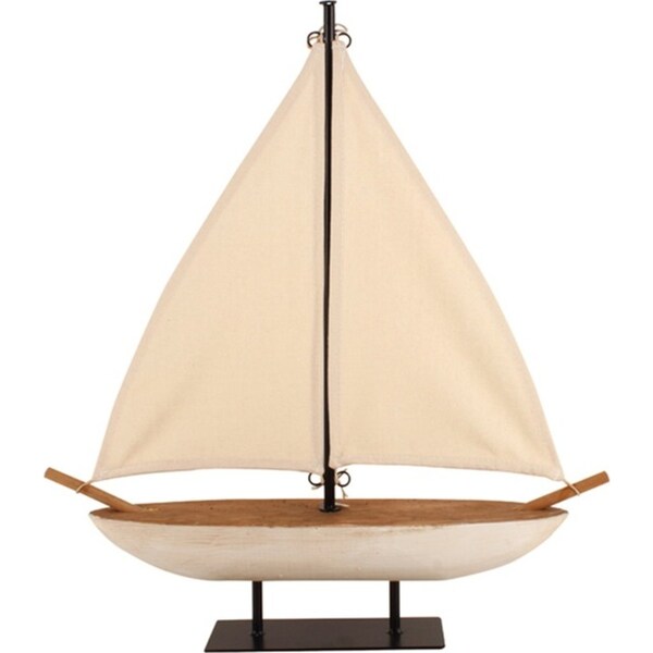 Maine & Crawford Henderix 58x53cm Wood Boat Model Standing Home Decor White