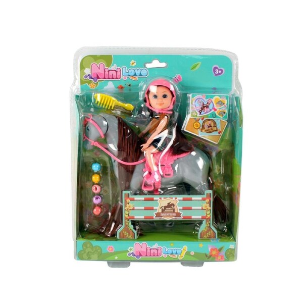 Toys For Fun Equestrian Horse w/ Rider & Accessories Kids/Children Play Toy 3y+