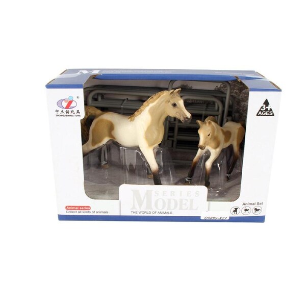 Toys For Fun Horse & Foal Plastic Play Set Kids/Children Animal Toy 3y+ Assorted