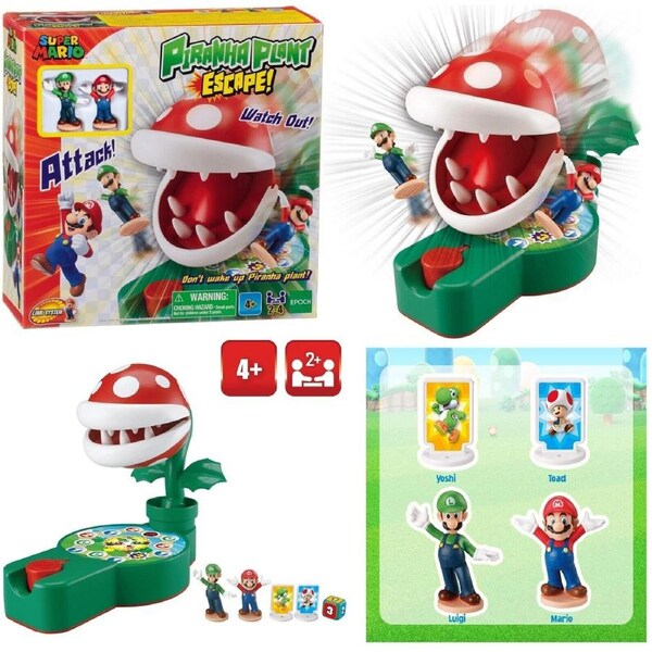 Epoch Games 2-4 Players Super Mario Piranha Plant Escape Tabletop Action Game