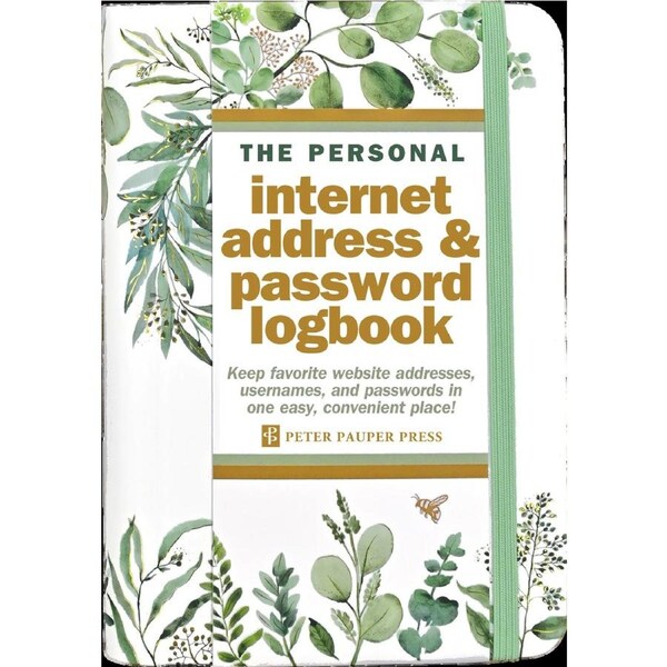 Peter Pauper Press The Personal Internet Address & Password Logbook Eucalyptus 341969