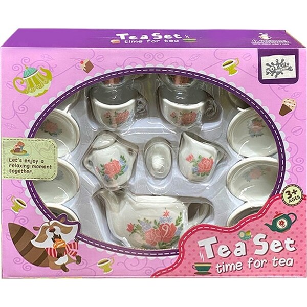 15pc Toys For Fun Porcelain Painted Craft Tea Set Kids/Children Toy Assorted