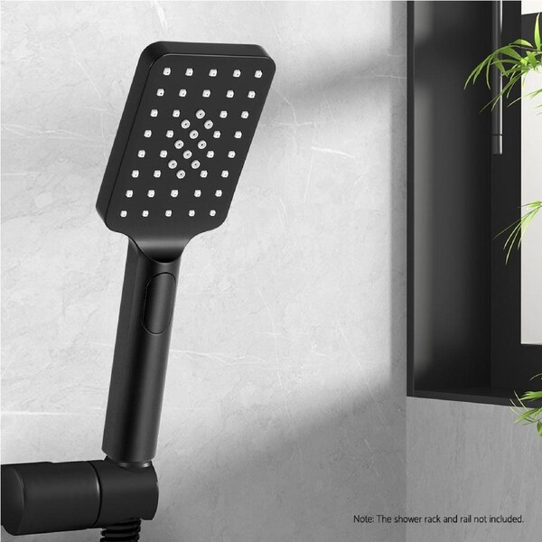 3 Spray Modes Handheld Shower Head 3.1'' High Pressure Square Black