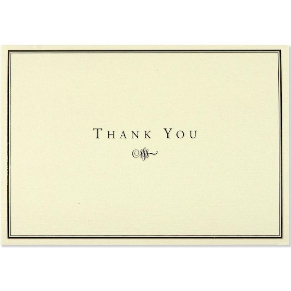 Peter Pauper Press Boxed Thank You Note Cards - Black And Cream 591069