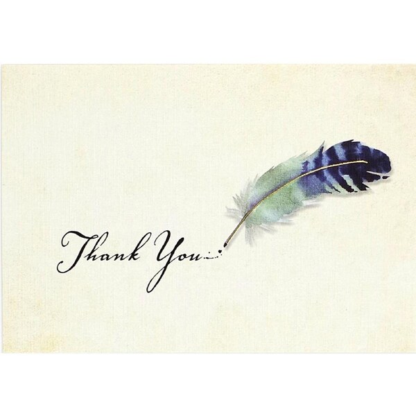 Peter Pauper Press Boxed Thank You Note Cards - Watercolour Quill 324597