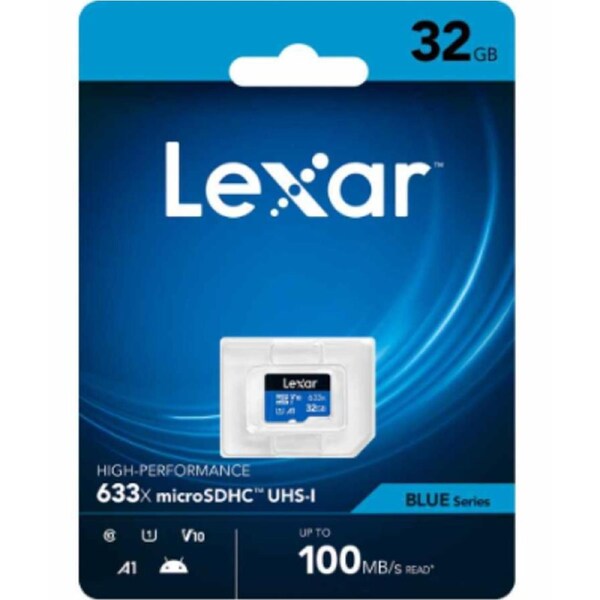 Lexar High-Performance 633x microSDHC 32GB 100MB/s V10 A1 UHS-I U1 Memory Card