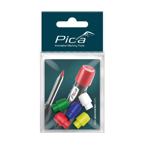 Pica 55801 - Accessory Set - 5 Replacement Colour Caps for Pica Dry Markers