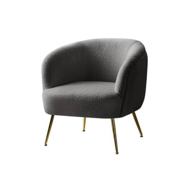 Armchair Lounge Chair Accent Chairs Arm Armchairs Sherpa Boucle Charcoal