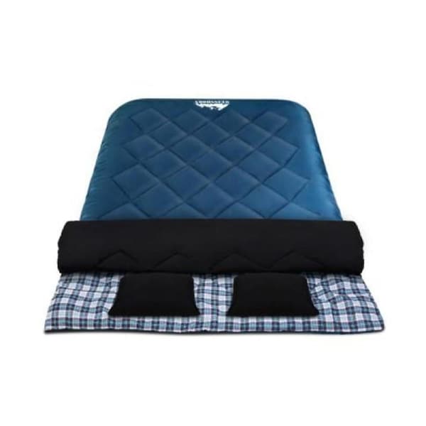 Sleeping Bag Bags Double Camping Hiking -10°C to 15°C Tent Winter Thermal Navy