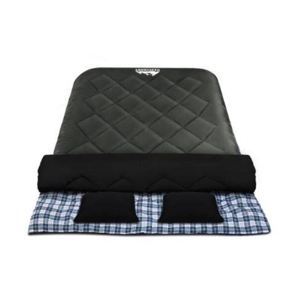 Sleeping Bag Bags Double Camping Hiking -10°C to 15°C Tent Winter Thermal Grey