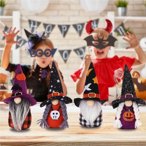 4Pcs Halloween Decor Cartoon Forest Man Pendant Faceless Doll Doll Decoration