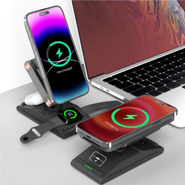 Multifunctional Foldable 3-in-1 Wireless Charger 15W Portable Wireless Charger