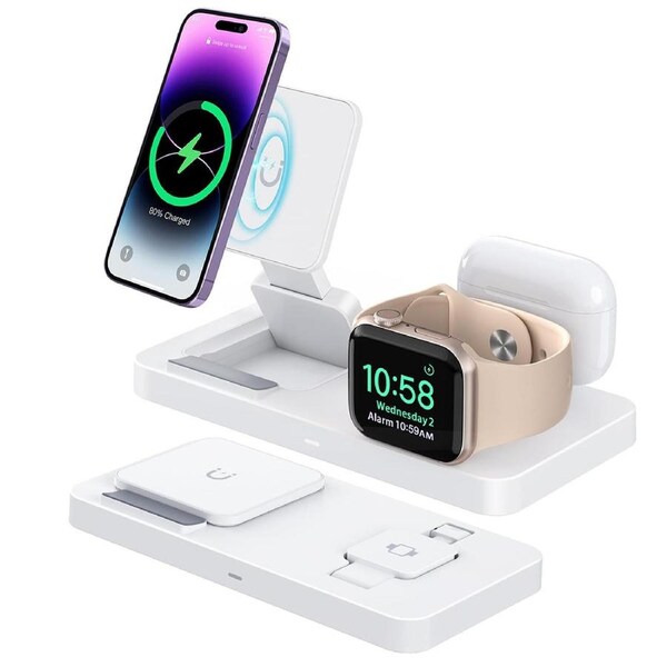 3 in 1 Foldable Magnetic Wireless Charger Stand For iPhone 14 13 12 Pro Max