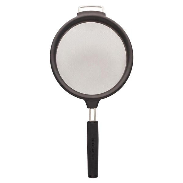 KitchenAid Soft Touch W17.5cm Stainless Steel Mesh Strainer/Colander/Sieve Black