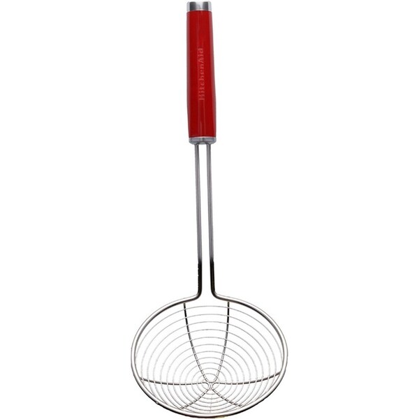 KitchenAid Classic 13cm Stainless Steel Food Strainer for Hot Oil/Water Red