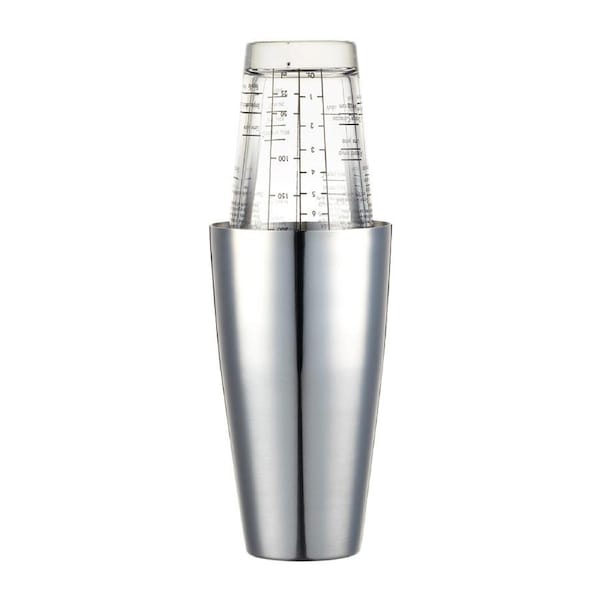 Barcraft 400ml Stainless Steel Cocktail Shaker with Measurement Glass Tumbler