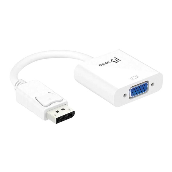J5create 10cm DisplayPort Male To VGA Female Display Adapter Cable White