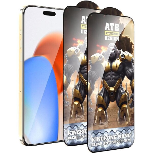 2 PCS ATB King Kong Series Flexible Ceramic Nano Glass Film HD Clear Screen Protector for iPhone 14 Plus