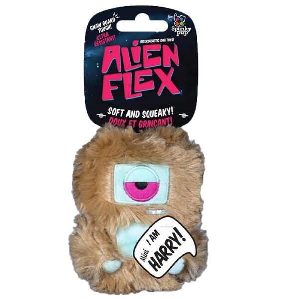 Mini Harry Alien Flex Soft Dog Toy 11cm x 8cm by Spunky Pup