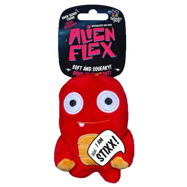 Mini Stixx Alien Flex Soft Dog Toy 11cm x 8cm by Spunky Pup