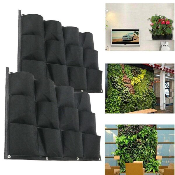 2Pcs 12 Pocket Wall Hanging Planter Bag Vertical Planter for Outdoor Decoration