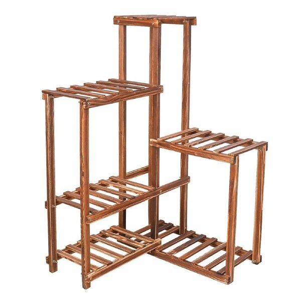 Multi-Tiered Plant Stand Flower Pot Holder for Corner Patio Balcony Court Garden