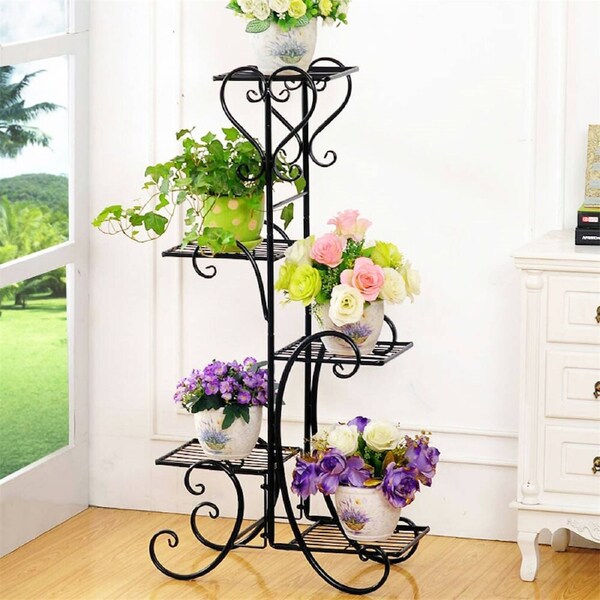 WIDER THICKER Metal 5Tier Plant Stand Flower Holder Racks Shelf Organizer Indoor