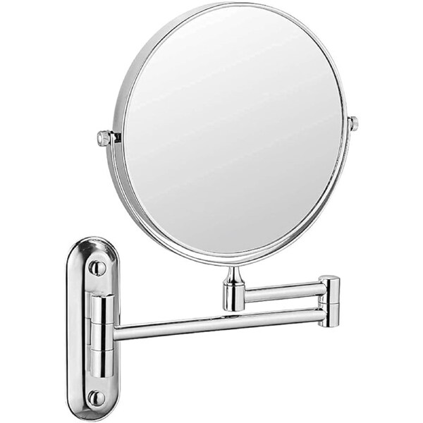 Extendable Wall-Mounted Makeup Mirror 10X Magnifier Double-Sided Bathroom Mirror
