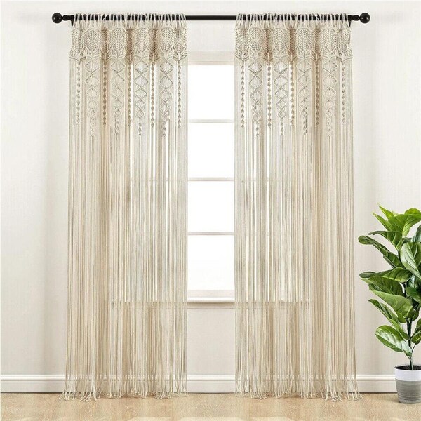 Large Macrame Door Curtain: Elegant Window Wall Hanging Tapestry for Wedding Backdrop decor