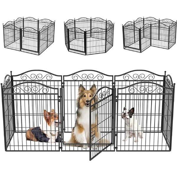 Durable Portable Dog Playpen Large Crate Pet Puppy Dog Fence Kennel Out/Indoor