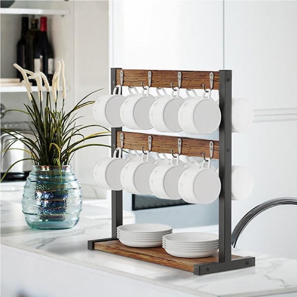 Large Coffee Mug Holder Stand Counter Mug Tree Coffee Station Kitchen Organizer