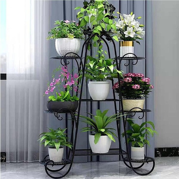 Oversized Metal Plant Stand 9Tier Window Flower Display Rack Planter Organizer