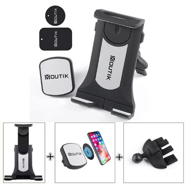 Hands-Free CD Slot Car Mount 2IN1 Phone Tablet Holder with 3.5-10.5in All iPhone