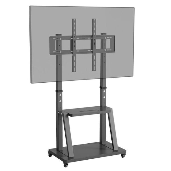 Oversize 32-100" Mobile TV Cart Heavy Duty TV Trolley Floor Stand w/ Shelf Wheel